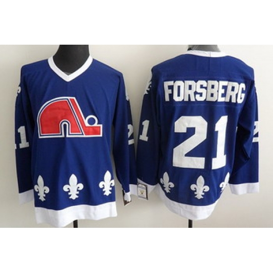Quebec Nordiques 21 FORSBERG blue jerseys Quebec Nordiques 21 FORSBERG blue jerseys