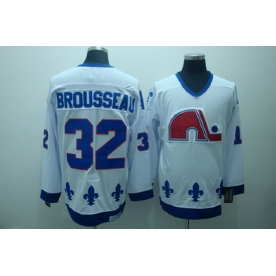 Quebec Nordiques 32 Brousseau White Jerseys CCM Quebec Nordiques 32 Brousseau White Jerseys CCM