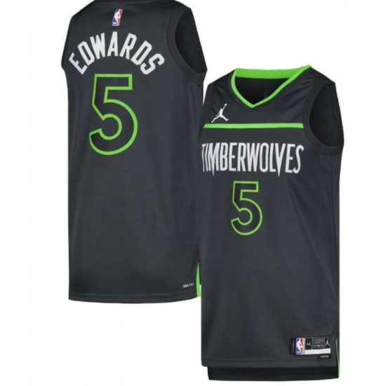 Men Minnesota Timberwolves #5 Anthony Edwards Black Green City Edition Stitched NBA Jersey Men Minnesota Timberwolves #5 Anthony Edwards Black Green City Edition Stitched NBA Jersey