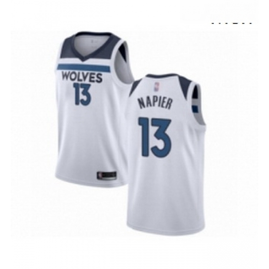 Mens Minnesota Timberwolves 13 Shabazz Napier Authentic White Basketball Jersey Association Edition Mens Minnesota Timberwolves 13 Shabazz Napier Authentic White Basketball Jersey Association Edition
