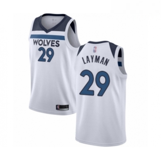 Mens Minnesota Timberwolves 29 Jake Layman Authentic White Basketball Jersey Association Edition Mens Minnesota Timberwolves 29 Jake Layman Authentic White Basketball Jersey Association Edition
