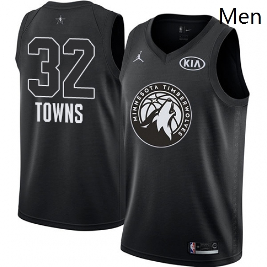 Mens Nike Jordan Minnesota Timberwolves 32 Karl Anthony Towns Swingman Black 2018 All Star Game NBA Jersey Mens Nike Jordan Minnesota Timberwolves 32 Karl Anthony Towns Swingman Black 2018 All Star Game NBA Jersey