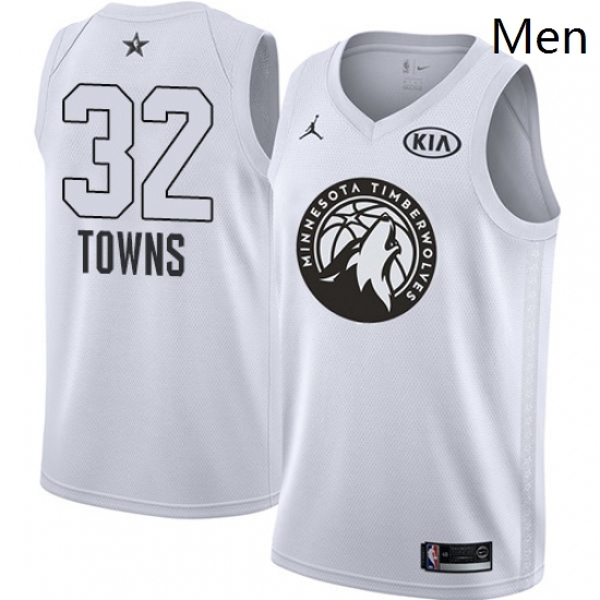 Mens Nike Jordan Minnesota Timberwolves 32 Karl Anthony Towns Swingman White 2018 All Star Game NBA Jersey Mens Nike Jordan Minnesota Timberwolves 32 Karl Anthony Towns Swingman White 2018 All Star Game NBA Jersey