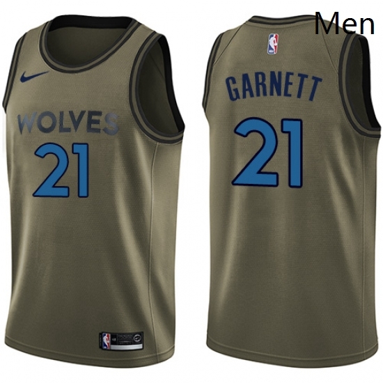 Mens Nike Minnesota Timberwolves 21 Kevin Garnett Swingman Green Salute to Service NBA Jersey Mens Nike Minnesota Timberwolves 21 Kevin Garnett Swingman Green Salute to Service NBA Jersey