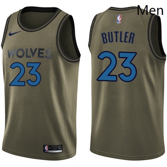 Mens Nike Minnesota Timberwolves 23 Jimmy Butler Swingman Green Salute to Service NBA Jersey Mens Nike Minnesota Timberwolves 23 Jimmy Butler Swingman Green Salute to Service NBA Jersey