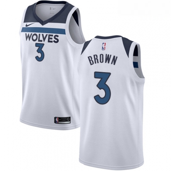 Mens Nike Minnesota Timberwolves 3 Anthony Brown Authentic White NBA Jersey Association Edition Mens Nike Minnesota Timberwolves 3 Anthony Brown Authentic White NBA Jersey Association Edition