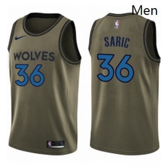 Mens Nike Minnesota Timberwolves 36 Dario Saric Swingman Green Salute to Service NBA Jersey Mens Nike Minnesota Timberwolves 36 Dario Saric Swingman Green Salute to Service NBA Jersey