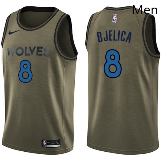 Mens Nike Minnesota Timberwolves 8 Nemanja Bjelica Swingman Green Salute to Service NBA Jersey Mens Nike Minnesota Timberwolves 8 Nemanja Bjelica Swingman Green Salute to Service NBA Jersey