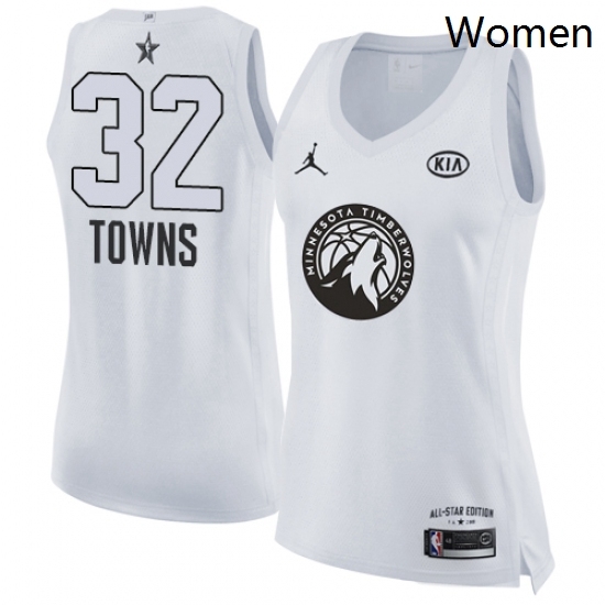 Womens Nike Jordan Minnesota Timberwolves 32 Karl Anthony Towns Swingman White 2018 All Star Game NBA Jersey Womens Nike Jordan Minnesota Timberwolves 32 Karl Anthony Towns Swingman White 2018 All Star Game NBA Jersey