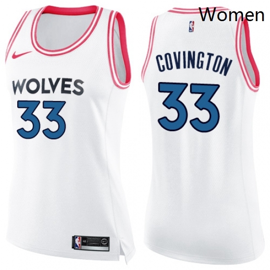 Womens Nike Minnesota Timberwolves 33 Robert Covington Swingman White Pink Fashion NBA Jersey Womens Nike Minnesota Timberwolves 33 Robert Covington Swingman White Pink Fashion NBA Jersey