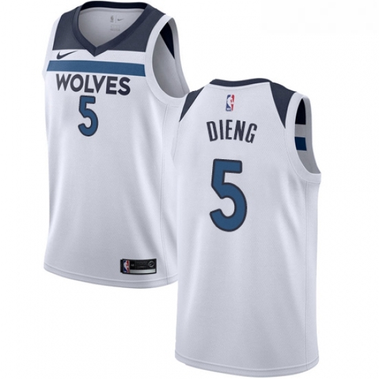 Womens Nike Minnesota Timberwolves 5 Gorgui Dieng Authentic White NBA Jersey Association Edition Womens Nike Minnesota Timberwolves 5 Gorgui Dieng Authentic White NBA Jersey Association Edition