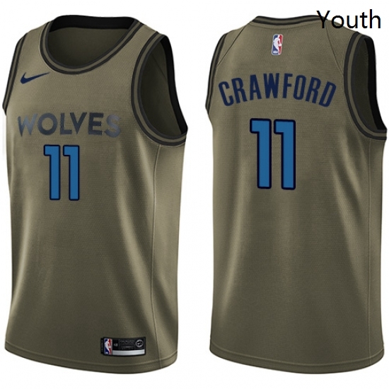 Youth Nike Minnesota Timberwolves 11 Jamal Crawford Swingman Green Salute to Service NBA Jersey Youth Nike Minnesota Timberwolves 11 Jamal Crawford Swingman Green Salute to Service NBA Jersey