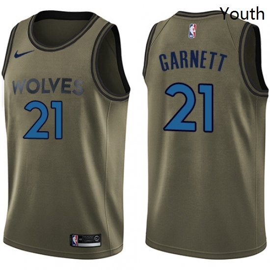 Youth Nike Minnesota Timberwolves 21 Kevin Garnett Swingman Green Salute to Service NBA Jersey Youth Nike Minnesota Timberwolves 21 Kevin Garnett Swingman Green Salute to Service NBA Jersey
