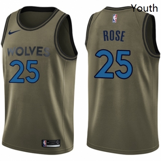 Youth Nike Minnesota Timberwolves 25 Derrick Rose Swingman Green Salute to Service NBA Jersey Youth Nike Minnesota Timberwolves 25 Derrick Rose Swingman Green Salute to Service NBA Jersey
