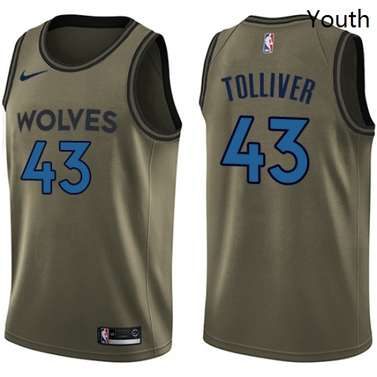 Youth Nike Minnesota Timberwolves 43 Anthony Tolliver Swingman Green Salute to Service NBA Jersey Youth Nike Minnesota Timberwolves 43 Anthony Tolliver Swingman Green Salute to Service NBA Jersey