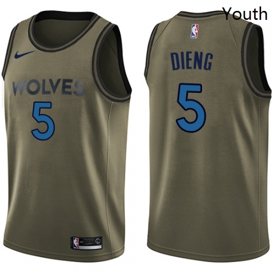 Youth Nike Minnesota Timberwolves 5 Gorgui Dieng Swingman Green Salute to Service NBA Jersey Youth Nike Minnesota Timberwolves 5 Gorgui Dieng Swingman Green Salute to Service NBA Jersey