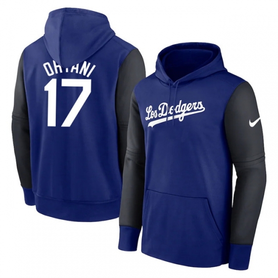 Los Angeles Dodgers 17 Shohei Ohtani Royal Black Name 26 Number Pullover Hoodie Los Angeles Dodgers 17 Shohei Ohtani Royal Black Name 26 Number Pullover Hoodie