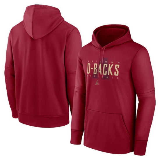 Men Arizona Diamondbacks Red Pregame Performance Pullover Hoodie Men Arizona Diamondbacks Red Pregame Performance Pullover Hoodie