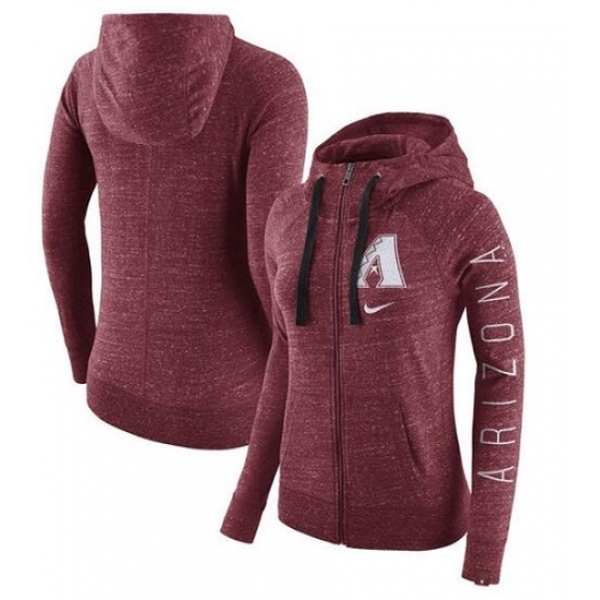 MLB Arizona Diamondbacks Nike Women Vintage Full Zip Hoodie Crimson MLB Arizona Diamondbacks Nike Women Vintage Full Zip Hoodie Crimson