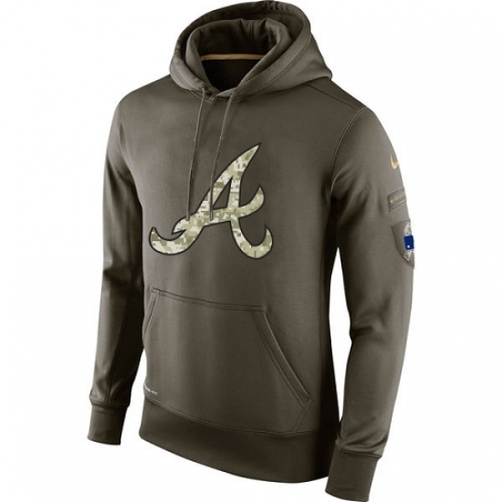 Men MLB Atlanta Braves Nike Olive Salute To Service KO Performance Hoodie Men MLB Atlanta Braves Nike Olive Salute To Service KO Performance Hoodie