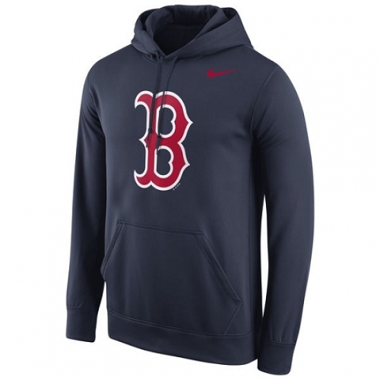 Men MLB Boston Red Sox Nike Logo Performance Pullover Hoodie Navy Men MLB Boston Red Sox Nike Logo Performance Pullover Hoodie Navy