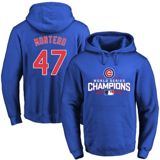 MLB Men Chicago Cubs 47 Miguel Montero Royal 2016 World Series Champions Walk Pullover Hoodie MLB Men Chicago Cubs 47 Miguel Montero Royal 2016 World Series Champions Walk Pullover Hoodie