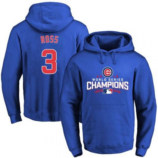 Men Chicago Cubs 3 David Ross Blue 2016 World Series Champions Pullover MLB Hoodie Men Chicago Cubs 3 David Ross Blue 2016 World Series Champions Pullover MLB Hoodie