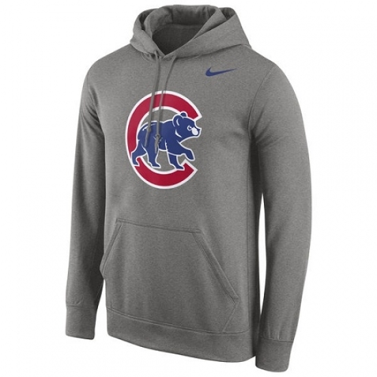 Men MLB Chicago Cubs Nike Logo Performance Pullover Hoodie Gray Men MLB Chicago Cubs Nike Logo Performance Pullover Hoodie Gray