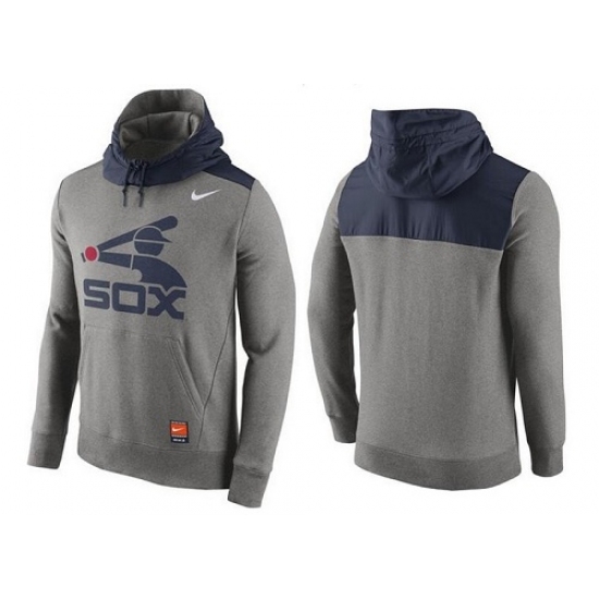 MLB Men Chicago White Sox Nike Gray Cooperstown Collection Hybrid Pullover Hoodie MLB Men Chicago White Sox Nike Gray Cooperstown Collection Hybrid Pullover Hoodie