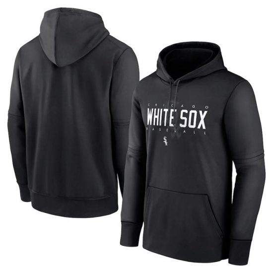 Men Chicago White Sox Black Pregame Performance Pullover Hoodie Men Chicago White Sox Black Pregame Performance Pullover Hoodie