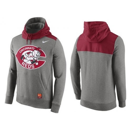 MLB Men Cincinnati Reds Nike Gray Cooperstown Collection Hybrid Pullover Hoodie MLB Men Cincinnati Reds Nike Gray Cooperstown Collection Hybrid Pullover Hoodie