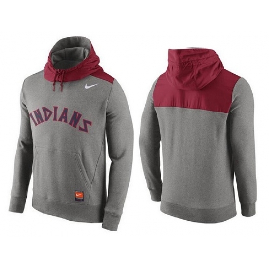 MLB Men Cleveland Indians Nike Gray Cooperstown Collection Hybrid Pullover Hoodie MLB Men Cleveland Indians Nike Gray Cooperstown Collection Hybrid Pullover Hoodie