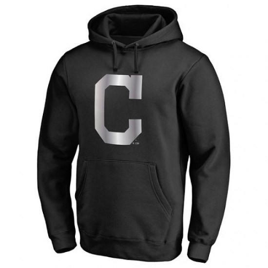 Men MLB Cleveland Indians Platinum Collection Pullover Hoodie Black Men MLB Cleveland Indians Platinum Collection Pullover Hoodie Black