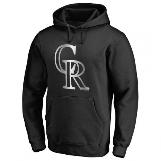 Men MLB Colorado Rockies Platinum Collection Pullover Hoodie Black Men MLB Colorado Rockies Platinum Collection Pullover Hoodie Black