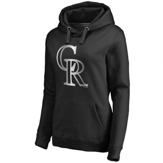 MLB Colorado Rockies Women Platinum Collection Pullover Hoodie Black MLB Colorado Rockies Women Platinum Collection Pullover Hoodie Black