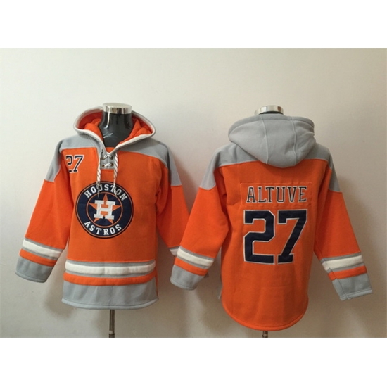 Men Houston Astros 27 Jose Altuve Orange Ageless Must Have Lace Up Pullover Hoodie Men Houston Astros 27 Jose Altuve Orange Ageless Must Have Lace Up Pullover Hoodie