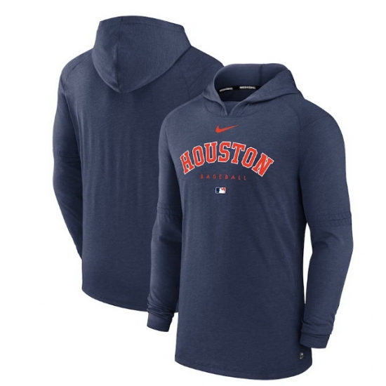 Men Houston Astros Navy Dri FIT Early Work Pullover Hoodie Men Houston Astros Navy Dri FIT Early Work Pullover Hoodie