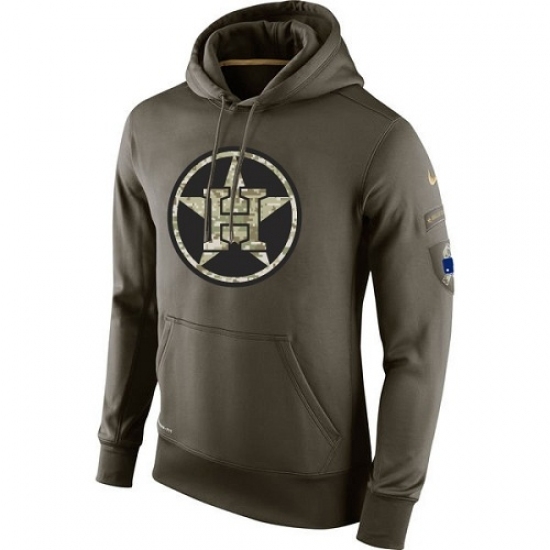 Men MLB Houston Astros Nike Olive Salute To Service KO Performance Hoodie Men MLB Houston Astros Nike Olive Salute To Service KO Performance Hoodie