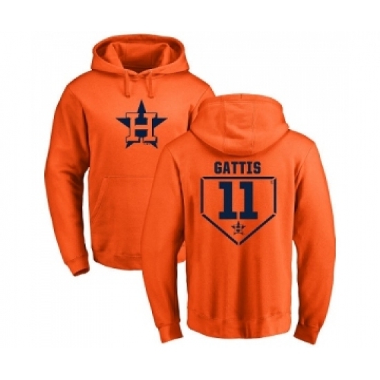 Men MLB Nike Houston Astros 11 Evan Gattis Orange RBI Pullover Hoodie Men MLB Nike Houston Astros 11 Evan Gattis Orange RBI Pullover Hoodie
