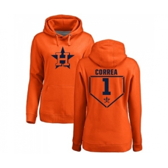MLB Women Nike Houston Astros 1 Carlos Correa Orange RBI Pullover Hoodie MLB Women Nike Houston Astros 1 Carlos Correa Orange RBI Pullover Hoodie