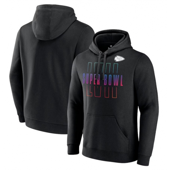 Men Kansas City Chiefs Black Super Bowl LVII Open Sky Pullover Hoodie Men Kansas City Chiefs Black Super Bowl LVII Open Sky Pullover Hoodie