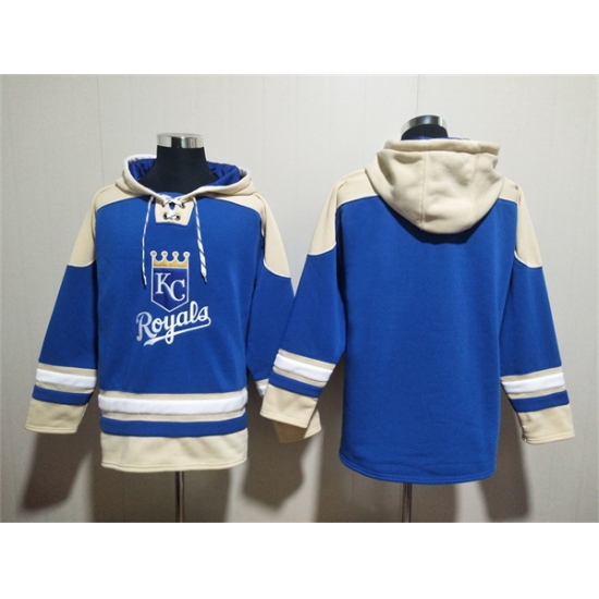 Men Kansas City Royals Blank Blue Ageless Must Have Lace Up Pullover Hoodie Men Kansas City Royals Blank Blue Ageless Must Have Lace Up Pullover Hoodie