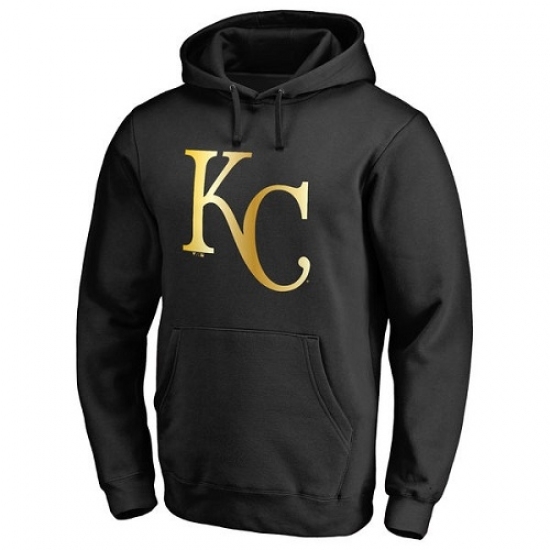 Men MLB Kansas City Royals Gold Collection Pullover Hoodie Black Men MLB Kansas City Royals Gold Collection Pullover Hoodie Black