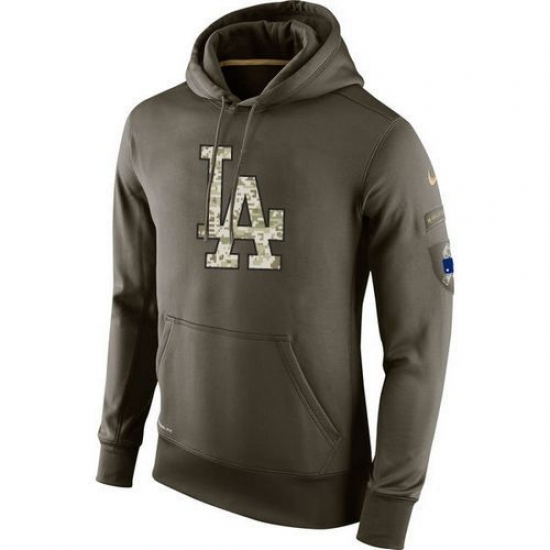 MLB Men Los Angeles Dodgers Nike Olive Salute To Service KO Performance Hoodie MLB Men Los Angeles Dodgers Nike Olive Salute To Service KO Performance Hoodie