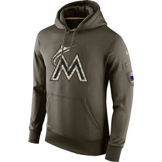 MLB Men Miami Marlins Nike Olive Salute To Service KO Performance Hoodie MLB Men Miami Marlins Nike Olive Salute To Service KO Performance Hoodie