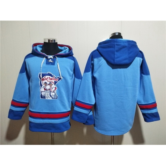 Men Minnesota Twins Blank Blue Ageless Must Have Lace Up Pullover Hoodie Men Minnesota Twins Blank Blue Ageless Must Have Lace Up Pullover Hoodie