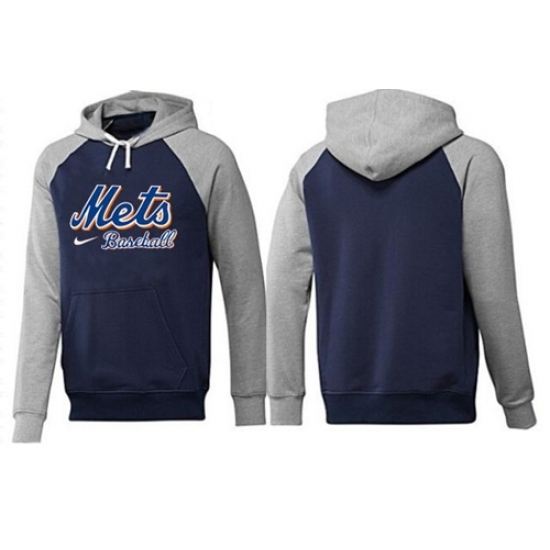 MLB Men Nike New York Mets Pullover Hoodie NavyGrey MLB Men Nike New York Mets Pullover Hoodie NavyGrey