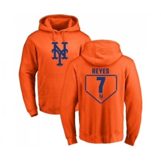 Men MLB Nike New York Mets 7 Jose Reyes Orange RBI Pullover Hoodie Men MLB Nike New York Mets 7 Jose Reyes Orange RBI Pullover Hoodie