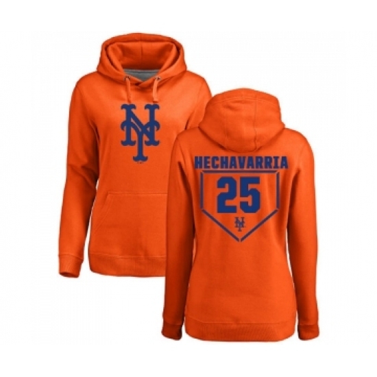 Baseball Women New York Mets 25 Adeiny Hechavarria Orange RBI Pullover Hoodie Baseball Women New York Mets 25 Adeiny Hechavarria Orange RBI Pullover Hoodie