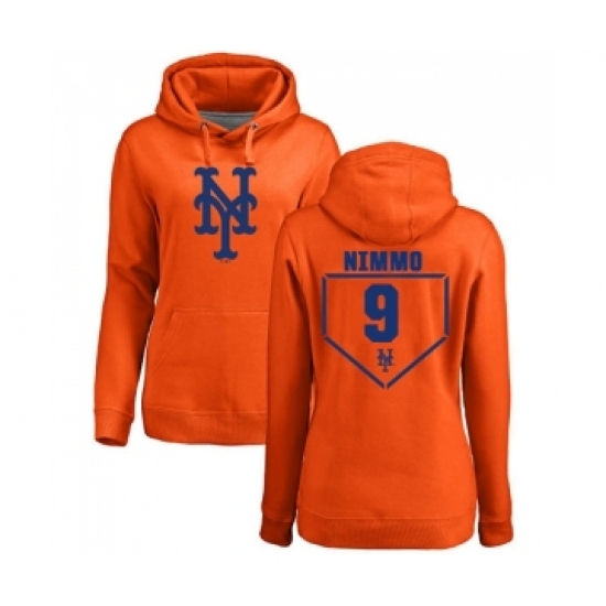 Baseball Women New York Mets 9 Brandon Nimmo Orange RBI Pullover Hoodie Baseball Women New York Mets 9 Brandon Nimmo Orange RBI Pullover Hoodie